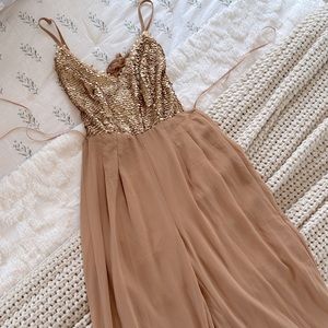 Gold sequined jumpsuit